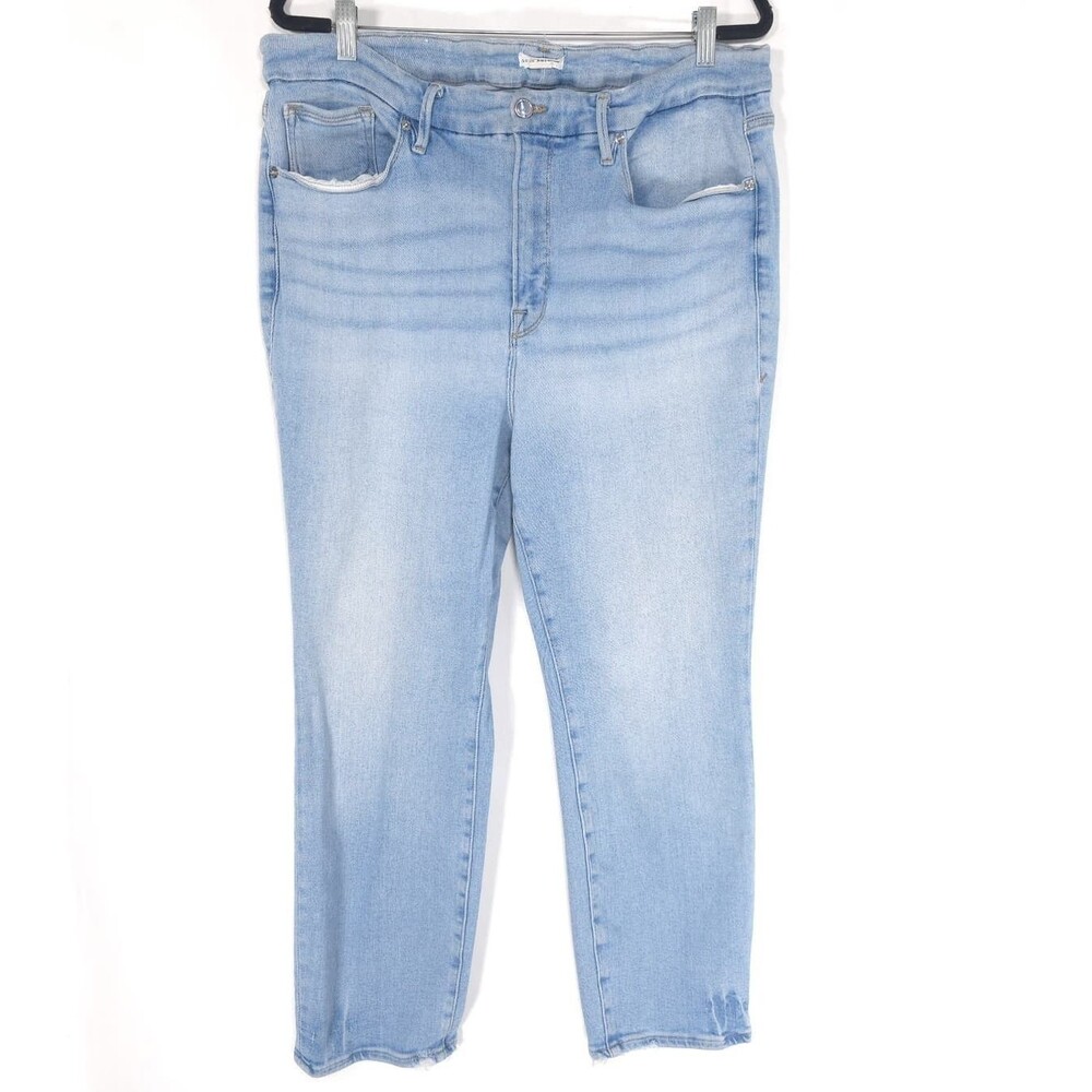 GOOD AMERICAN Women's Straight Jeans‎ 20 Plus Light Wash GLCIBD731T